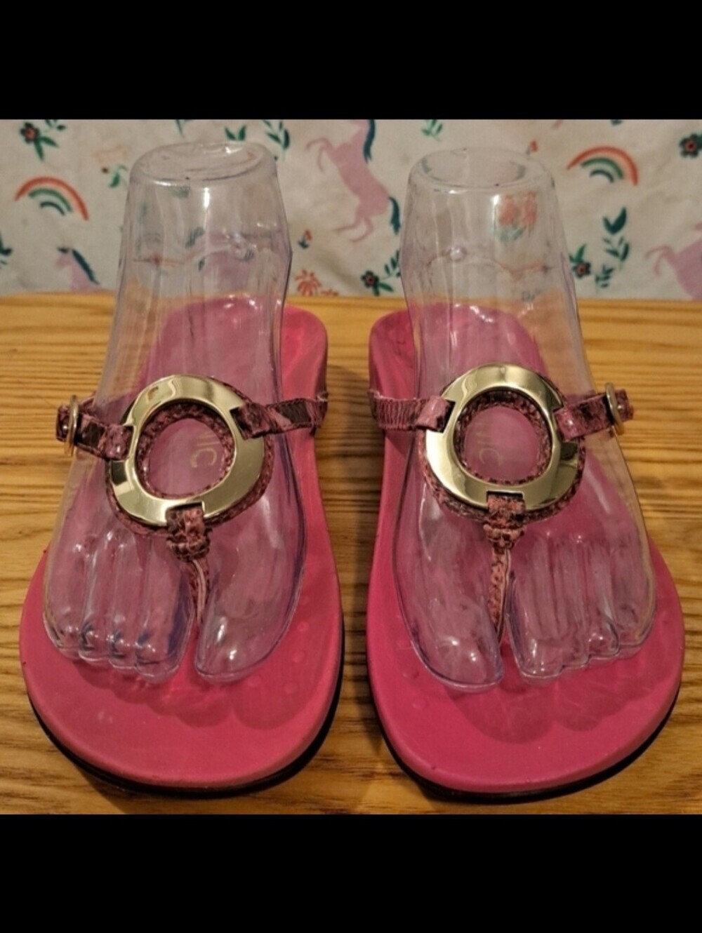 NWOT Vionic Karina Pink Snake Leather Casual Comfy Orthotic Sandal Shoe SZ 6